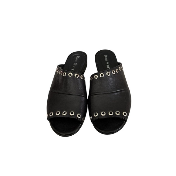 RON WHITE Black Studded Women's Slides Mules - Picture 12 of 13